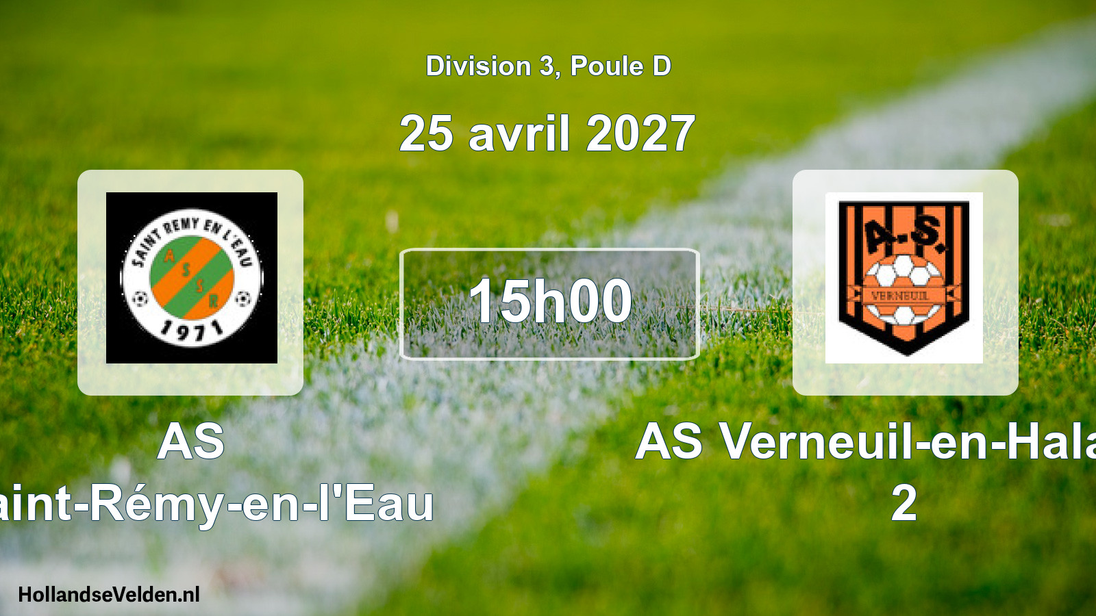 Match programmé: AS Saint-Rémy-en-l'Eau - AS Verneuil-en-Halatte 2 (25 avril 2027)