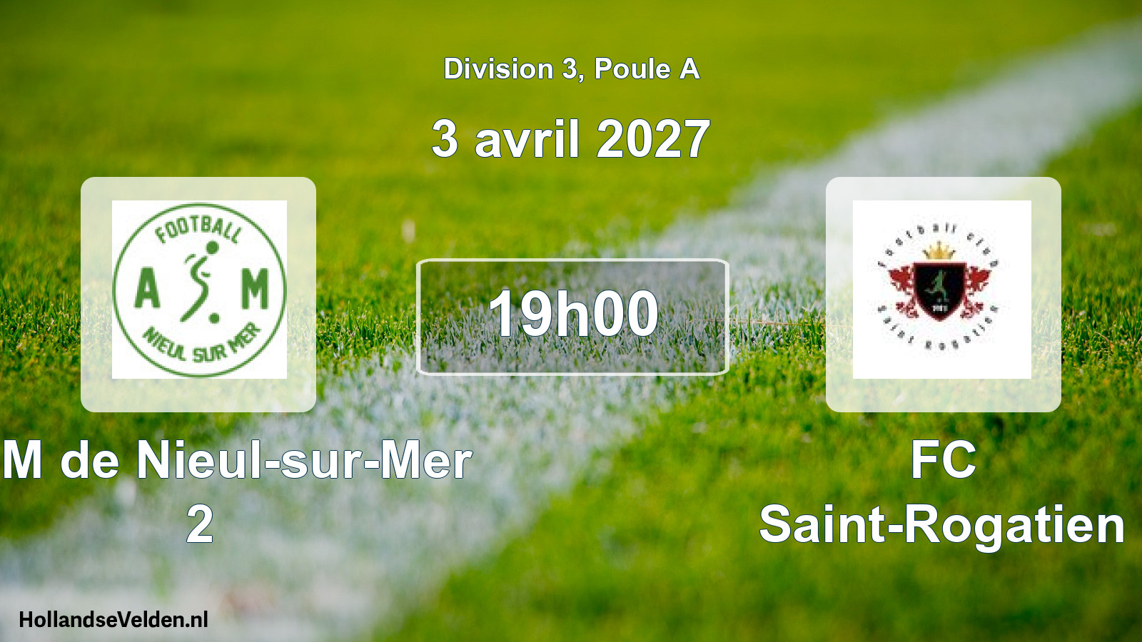Scheduled Match: ASM de Nieul-sur-Mer 2 - FC Saint-Rogatien (3 April 2027)