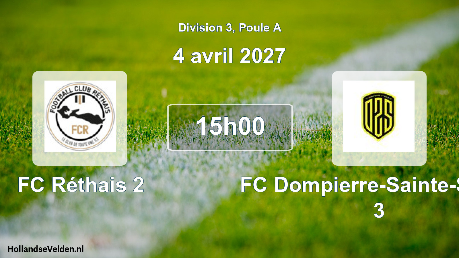 Geplande wedstrijd: FC Réthais 2 - FC Dompierre-Sainte-Soulle 3 (4 april 2027)