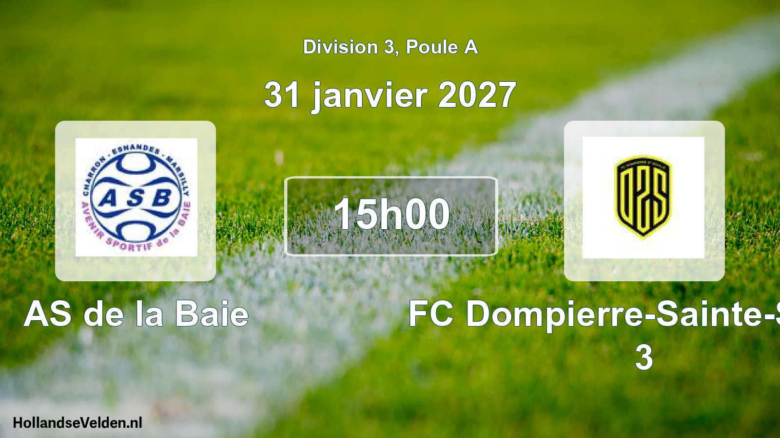 Geplande wedstrijd: AS de la Baie - FC Dompierre-Sainte-Soulle 3 (31 januari 2027)