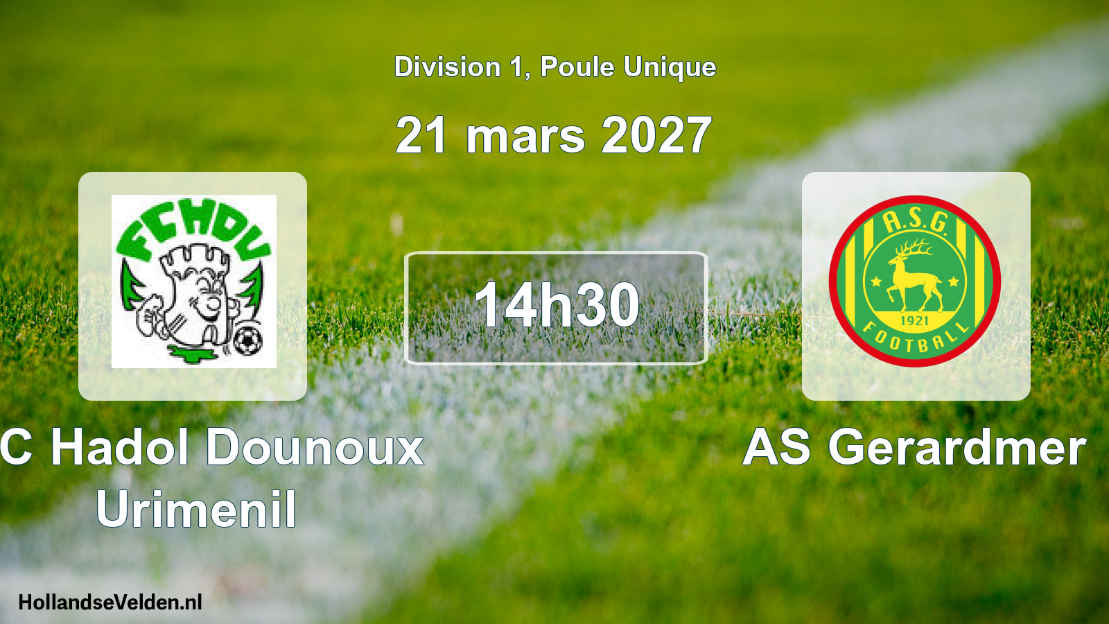 Match programmé: FC Hadol Dounoux Urimenil - AS Gerardmer (21 mars 2027)