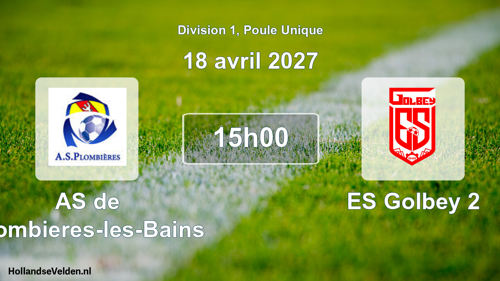 Match programmé: AS de Plombieres-les-Bains - ES Golbey 2 (18 avril 2027)