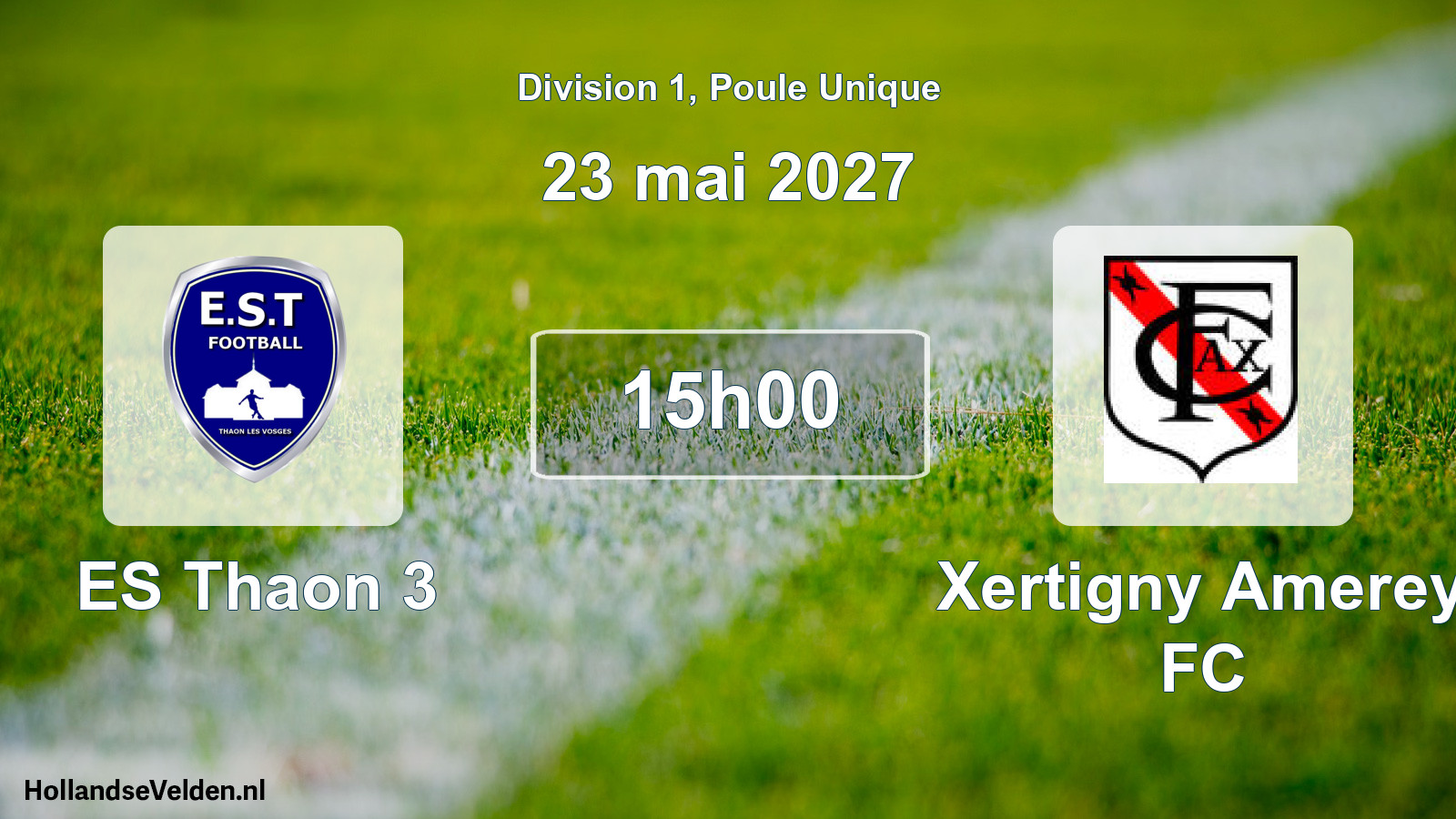 Match programmé: ES Thaon 3 - Xertigny Amerey FC (23 mai 2027)