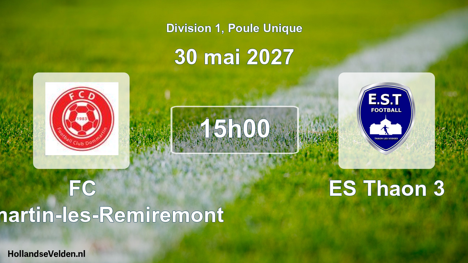 Match programmé: FC Dommartin-les-Remiremont - ES Thaon 3 (30 mai 2027)