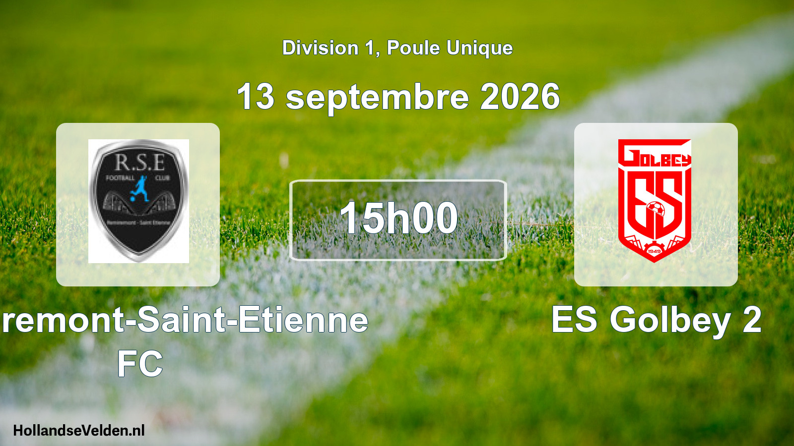 Match programmé: Remiremont-Saint-Etienne FC - ES Golbey 2 (13 septembre 2026)