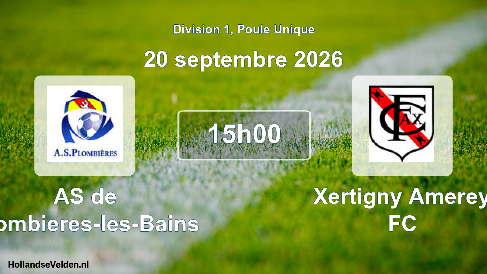 Match programmé: AS de Plombieres-les-Bains - Xertigny Amerey FC (20 septembre 2026)