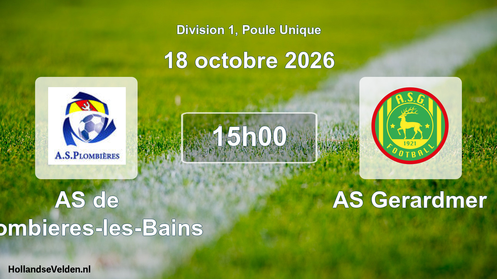 Match programmé: AS de Plombieres-les-Bains - AS Gerardmer (18 octobre 2026)