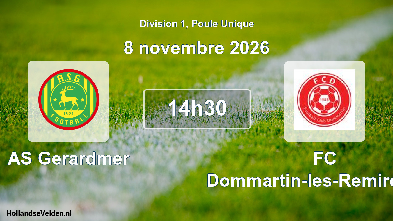 Match programmé: AS Gerardmer - FC Dommartin-les-Remiremont (8 novembre 2026)