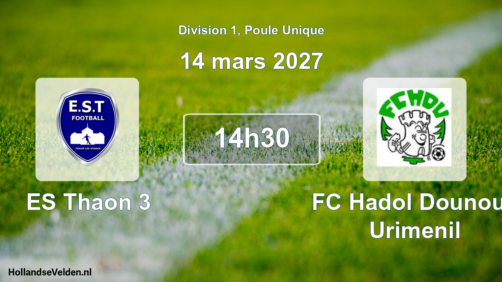 Match programmé: ES Thaon 3 - FC Hadol Dounoux Urimenil (14 mars 2027)
