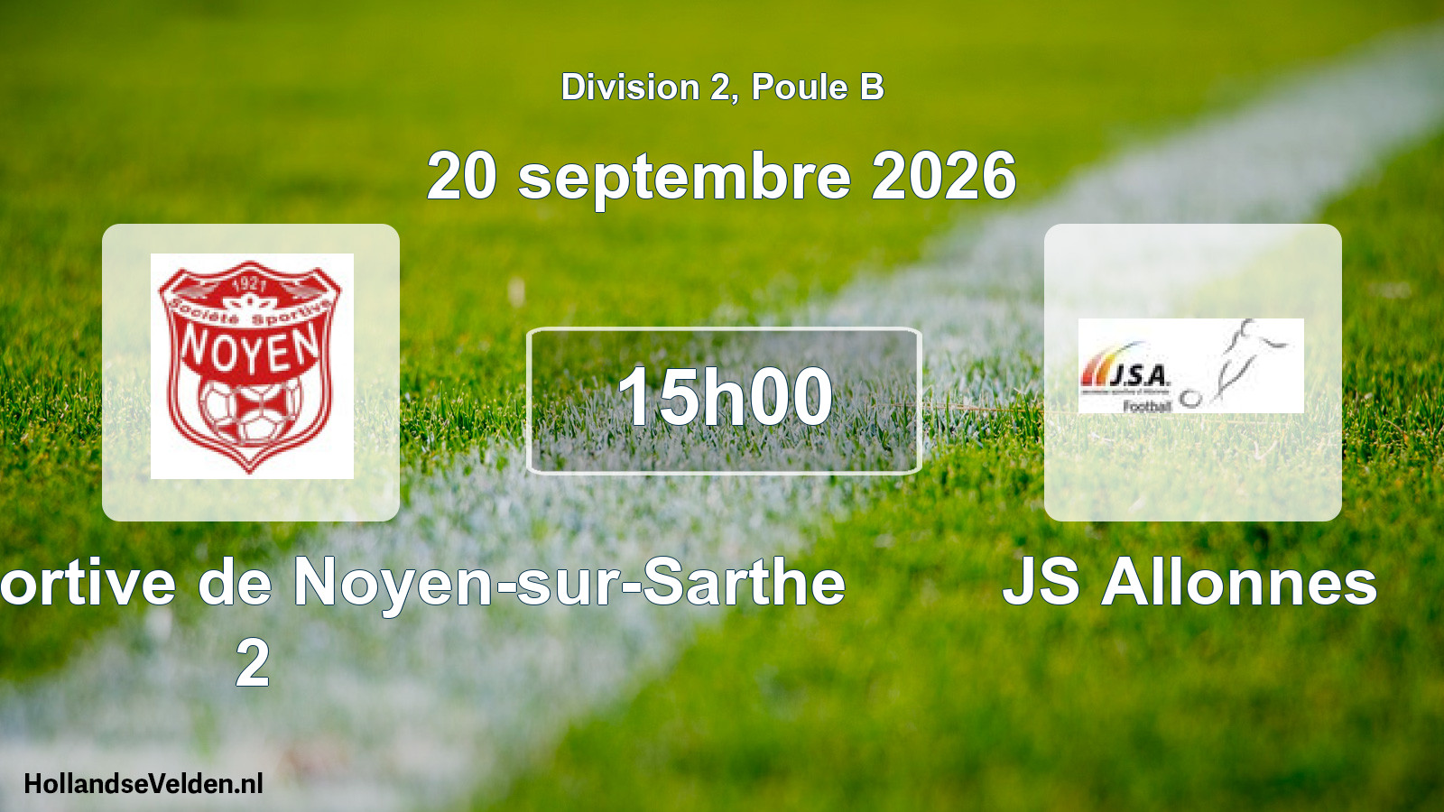 Scheduled Match: Société Sportive de Noyen-sur-Sarthe 2 - JS Allonnes (20 September 2026)