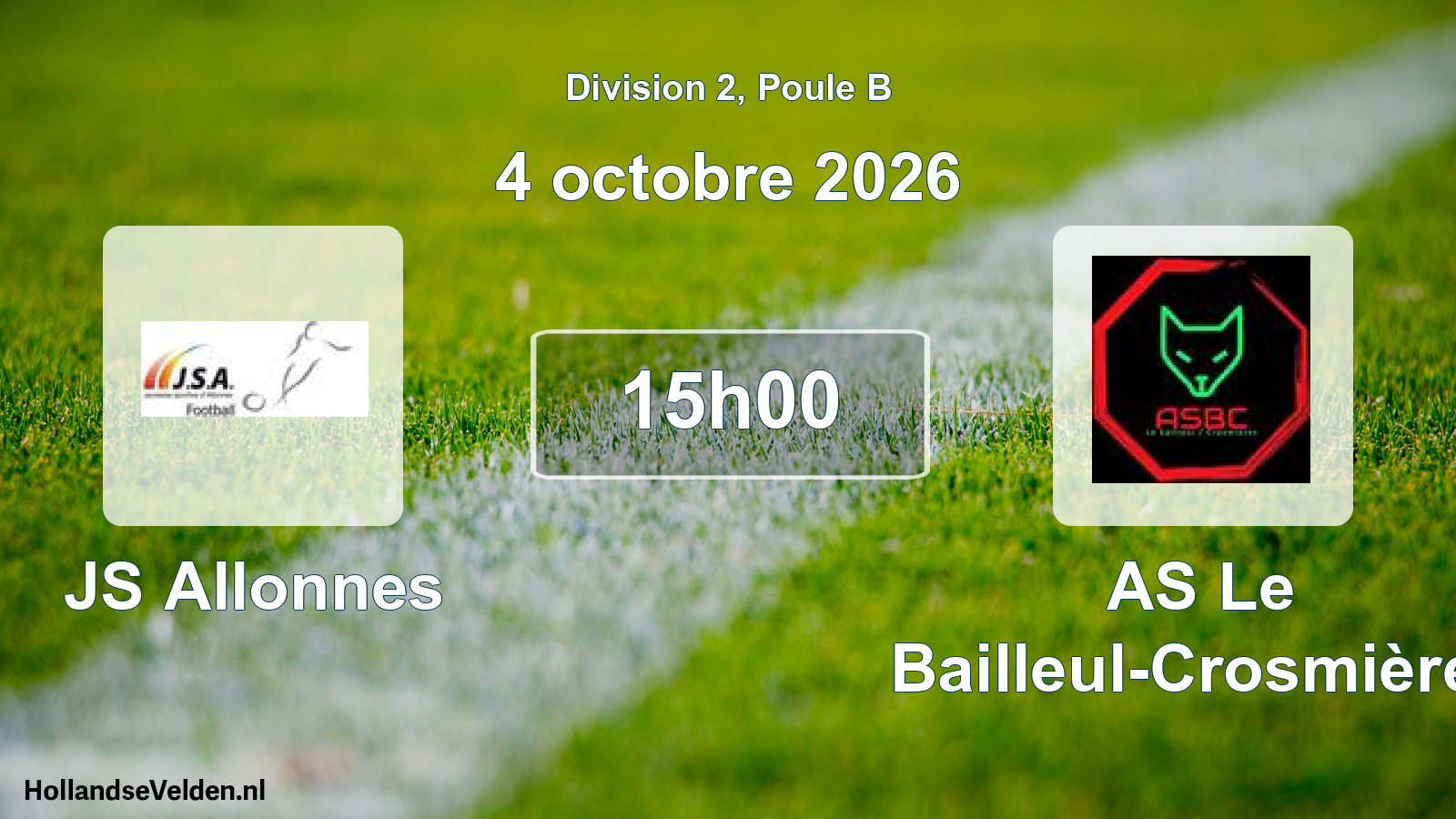 Scheduled Match: JS Allonnes - AS Le Bailleul-Crosmières (4 October 2026)