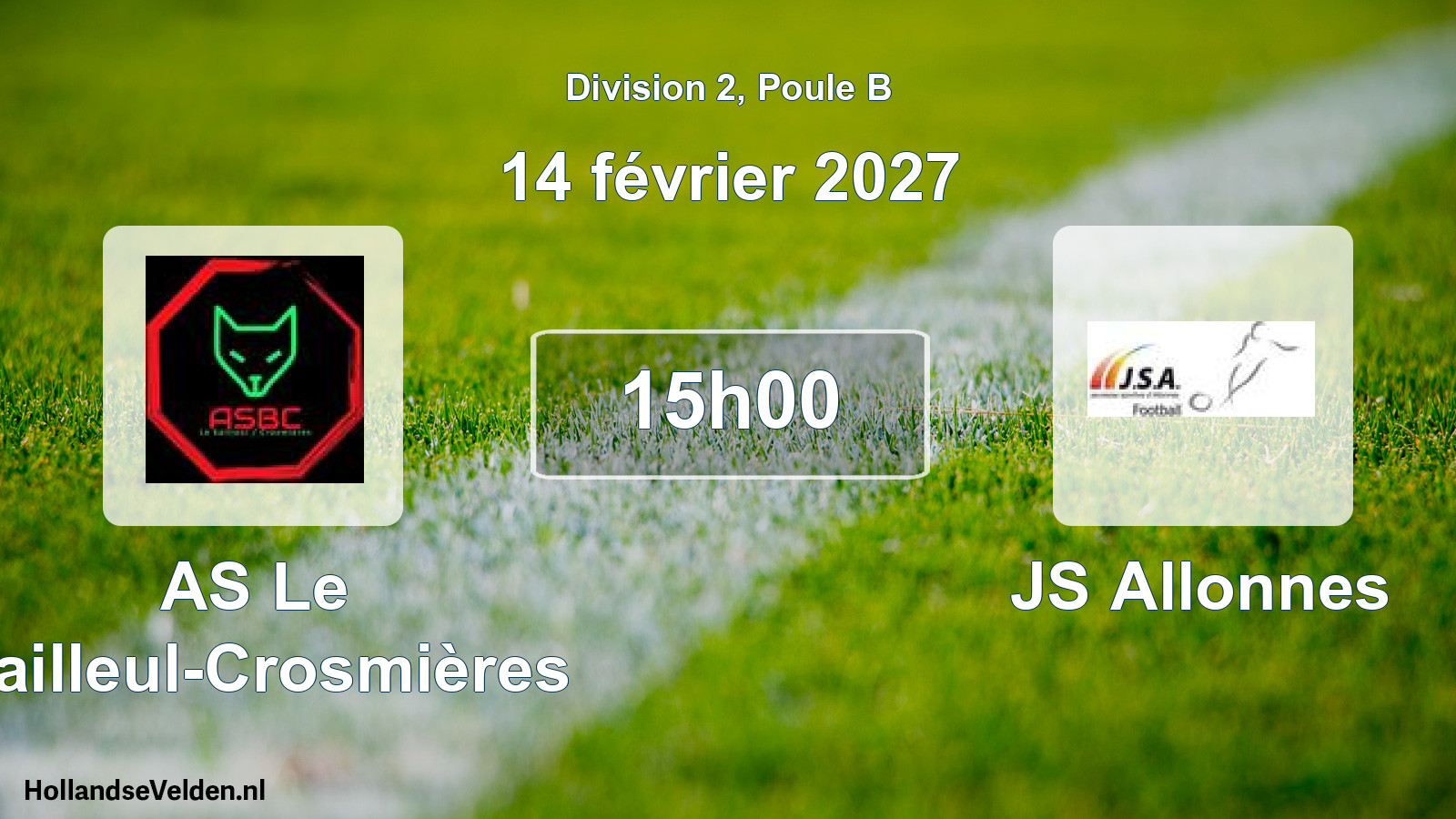 Scheduled Match: AS Le Bailleul-Crosmières - JS Allonnes (14 February 2027)