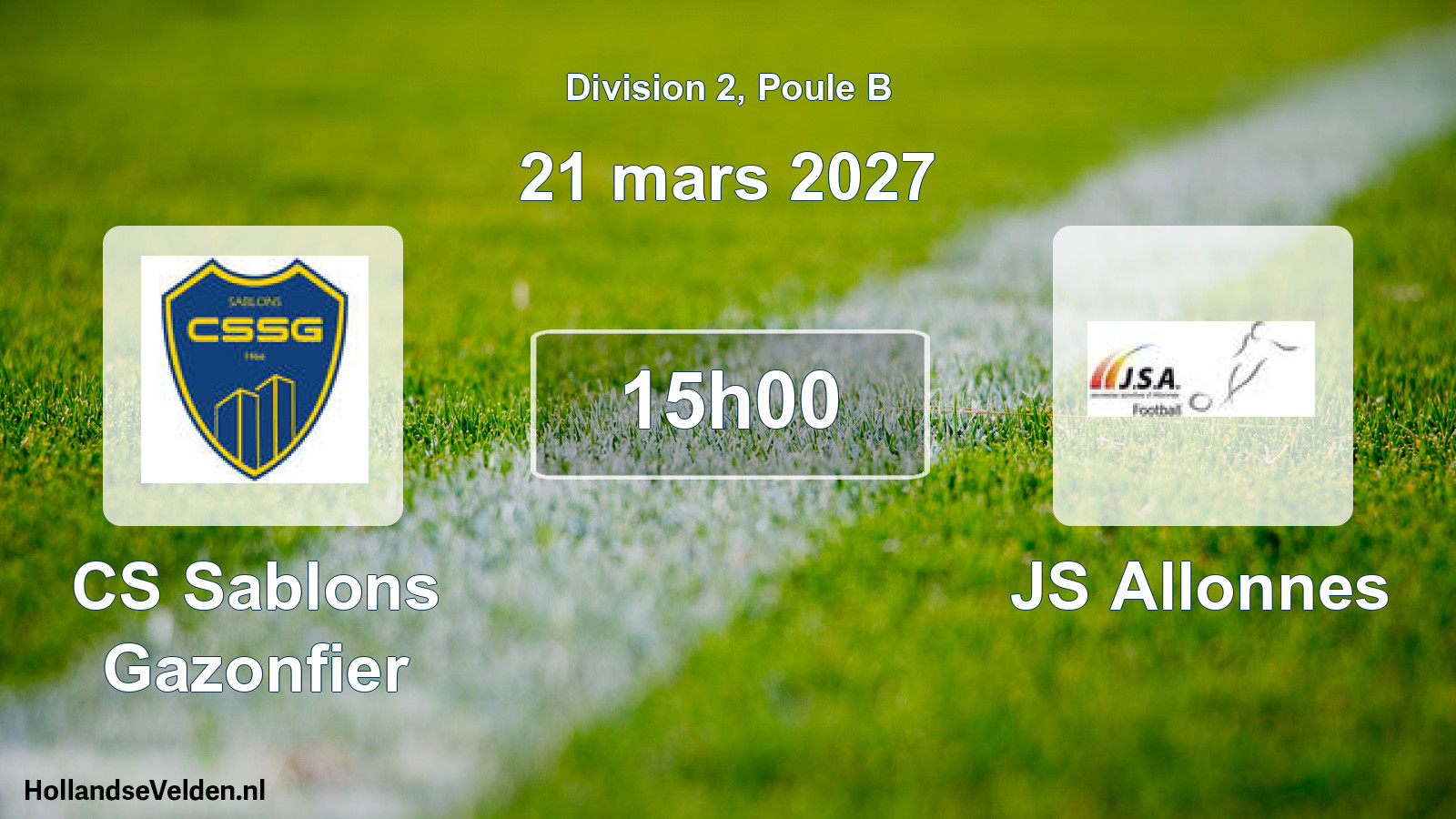 Scheduled Match: CS Sablons Gazonfier - JS Allonnes (21 March 2027)