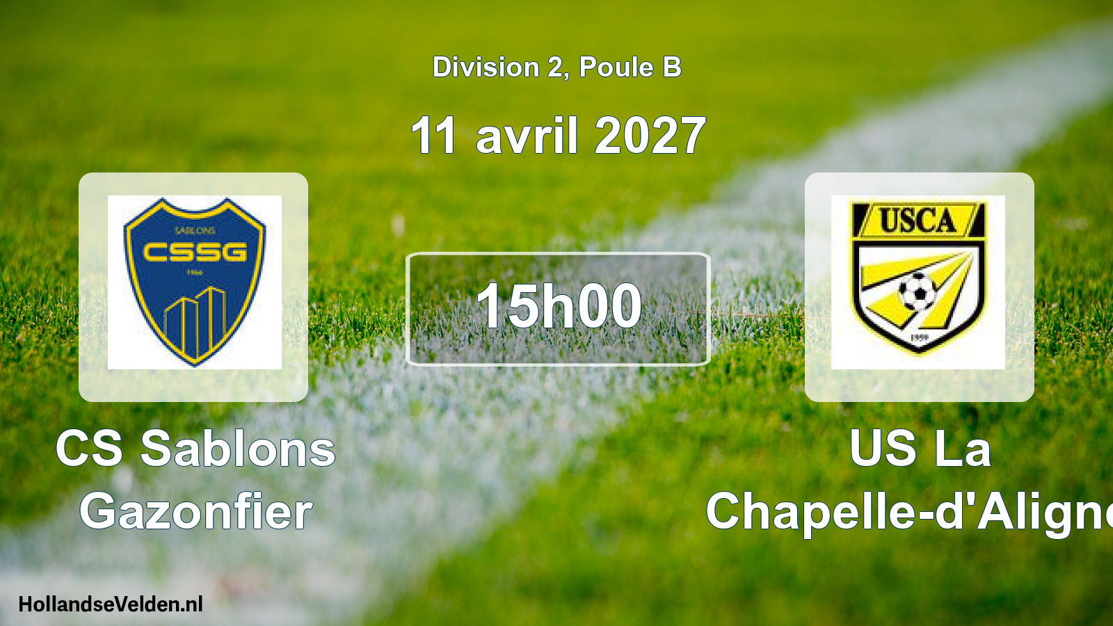 Match programmé: CS Sablons Gazonfier - US La Chapelle-d'Aligné (11 avril 2027)