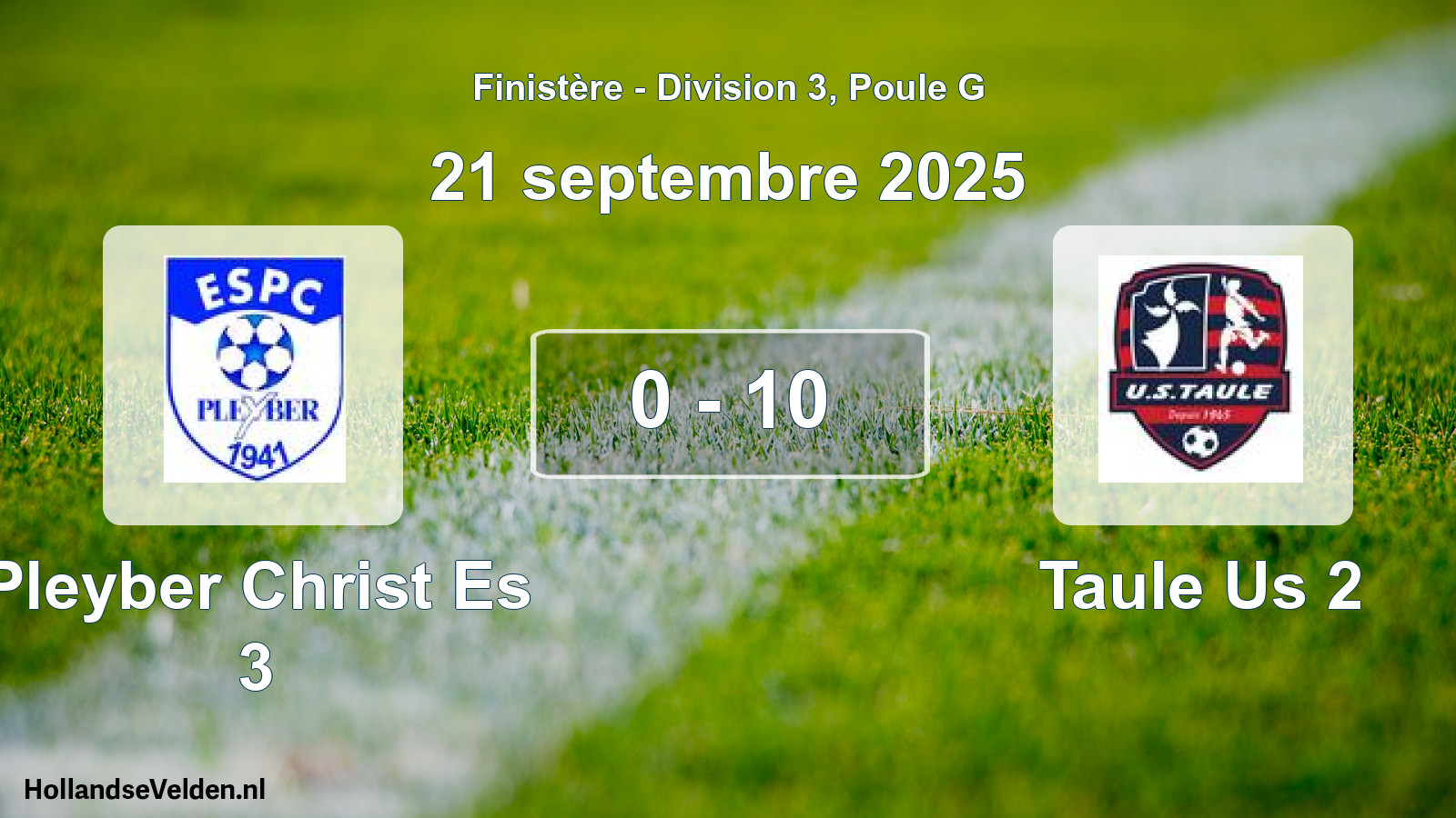Gespeelde wedstrijd: Pleyber Christ Es 3 - Taule Us 2 0 - 10 (21 septembre 2025)