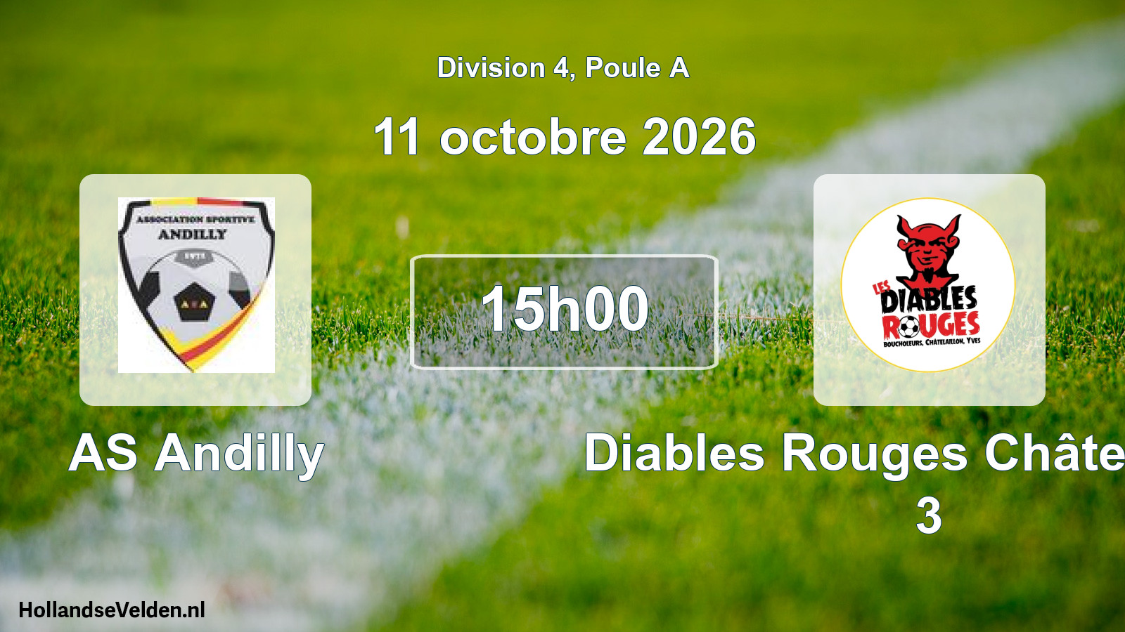Match programmé: AS Andilly - Diables Rouges Châtelaillon 3 (11 octobre 2026)