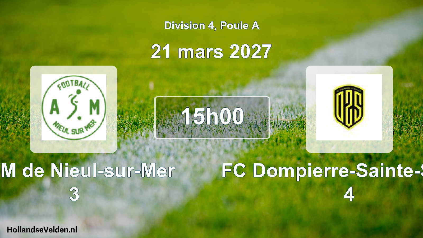 Geplande wedstrijd: ASM de Nieul-sur-Mer 3 - FC Dompierre-Sainte-Soulle 4 (21 maart 2027)