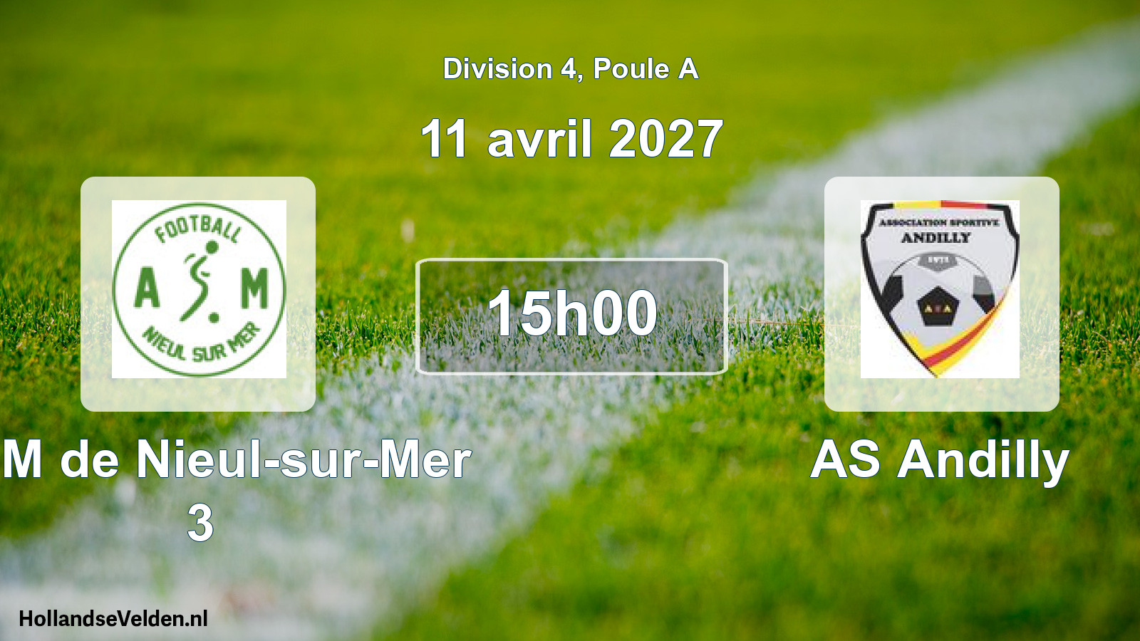 Match programmé: ASM de Nieul-sur-Mer 3 - AS Andilly (11 avril 2027)
