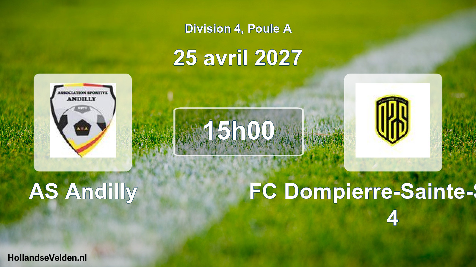 Match programmé: AS Andilly - FC Dompierre-Sainte-Soulle 4 (25 avril 2027)
