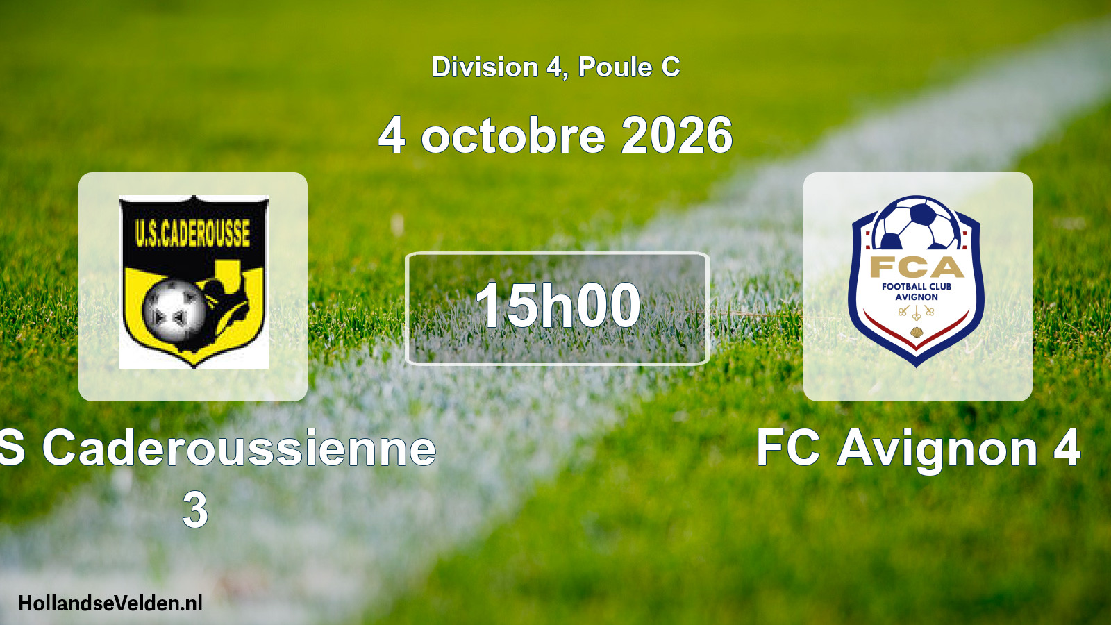 Scheduled Match: US Caderoussienne 3 - FC Avignon 4 (4 October 2026)