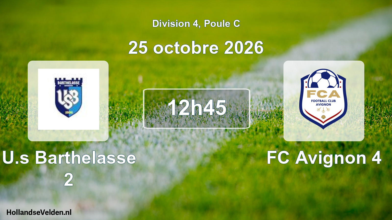 Scheduled Match: U.s Barthelasse 2 - FC Avignon 4 (25 October 2026)
