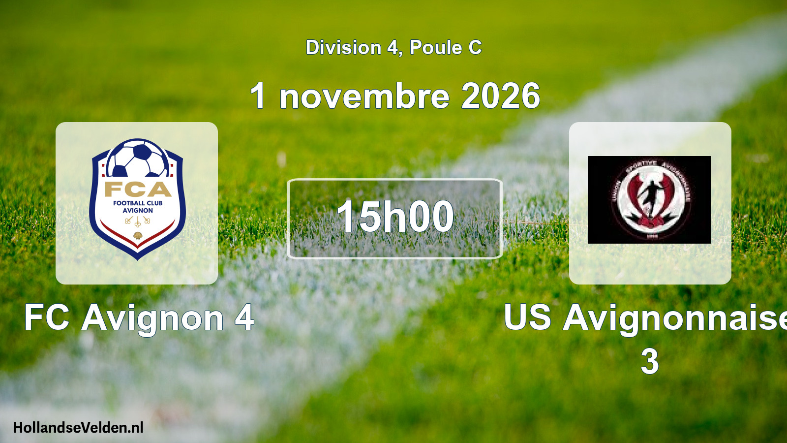 Scheduled Match: FC Avignon 4 - US Avignonnaise 3 (1 November 2026)