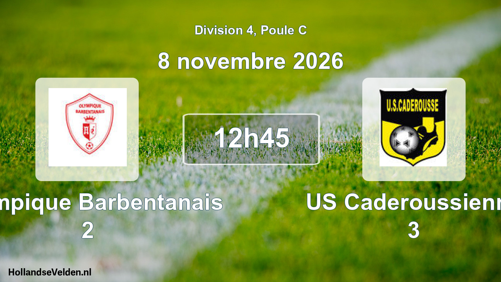 Geplande wedstrijd: Olympique Barbentanais 2 - US Caderoussienne 3 (8 november 2026)