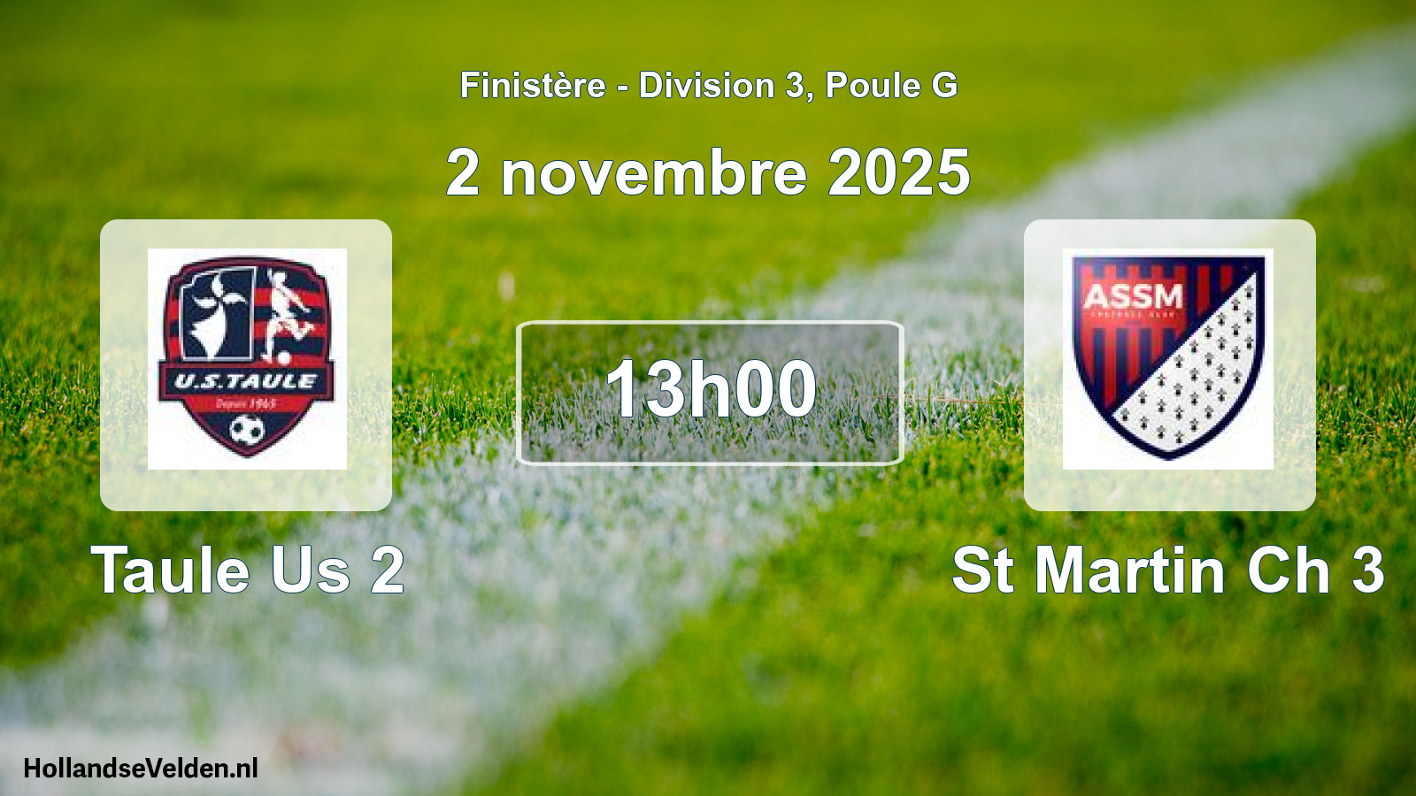 Geplande wedstrijd: Taule Us 2 - St Martin Ch 3 (2 novembre 2025)