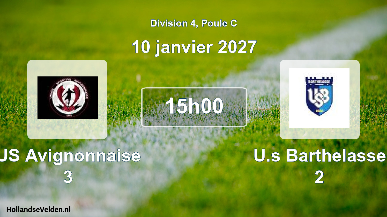 Match programmé: US Avignonnaise 3 - U.s Barthelasse 2 (10 janvier 2027)
