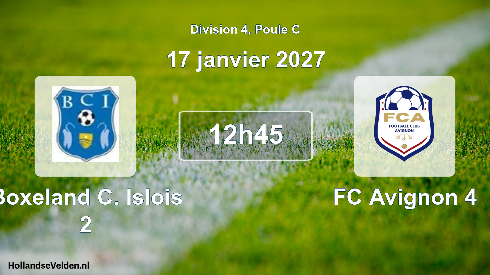 Scheduled Match: Boxeland C. Islois 2 - FC Avignon 4 (17 January 2027)
