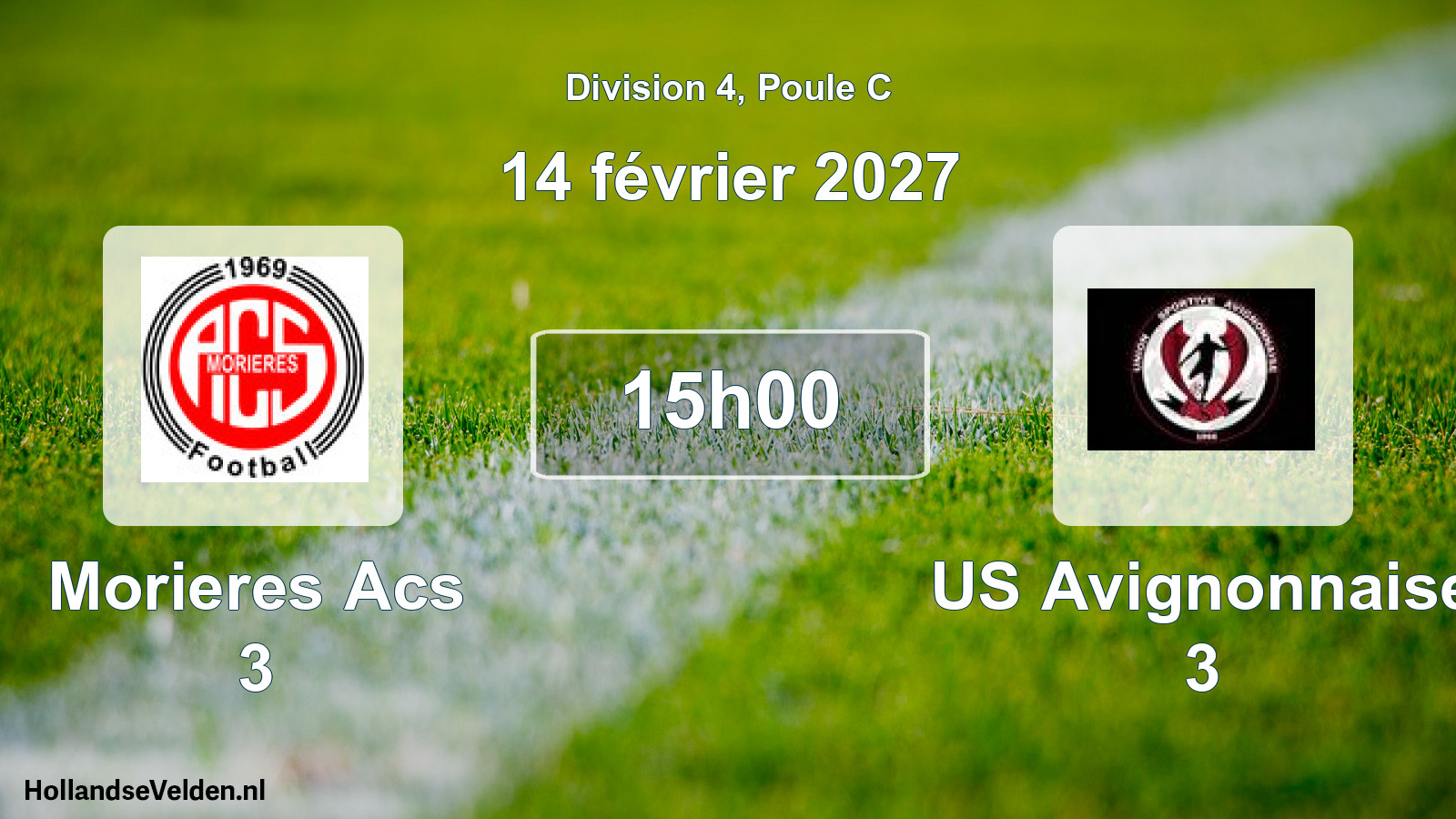 Scheduled Match: Morieres Acs 3 - US Avignonnaise 3 (14 February 2027)