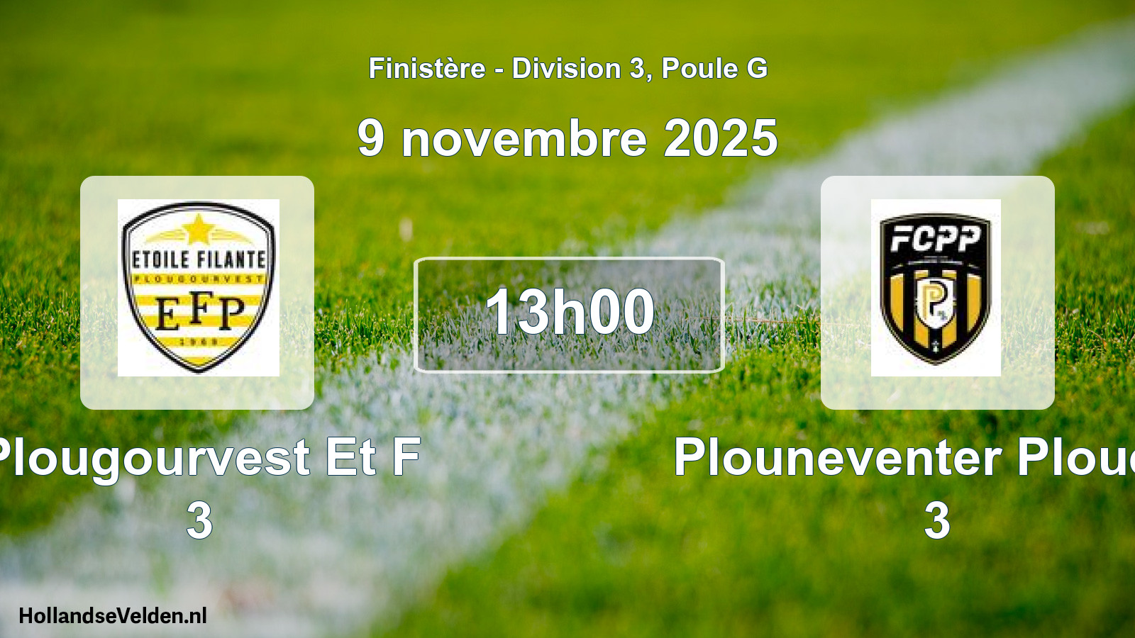 Geplande wedstrijd: Plougourvest Et F 3 - Plouneventer Ploued. 3 (9 novembre 2025)