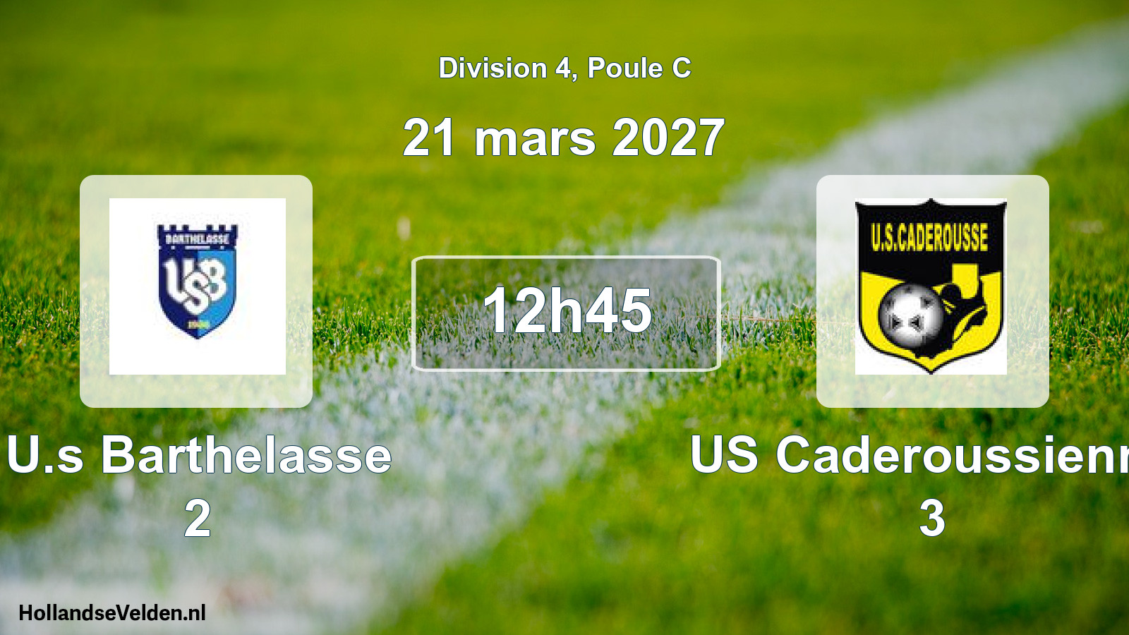 Scheduled Match: U.s Barthelasse 2 - US Caderoussienne 3 (21 March 2027)