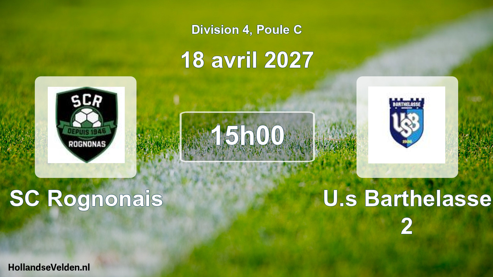 Geplande wedstrijd: SC Rognonais - U.s Barthelasse 2 (18 april 2027)