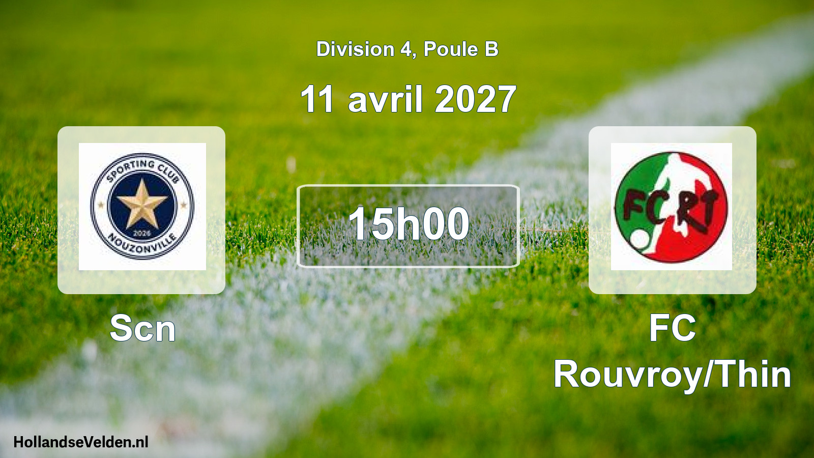 Match programmé: Scn - FC Rouvroy/Thin (11 avril 2027)