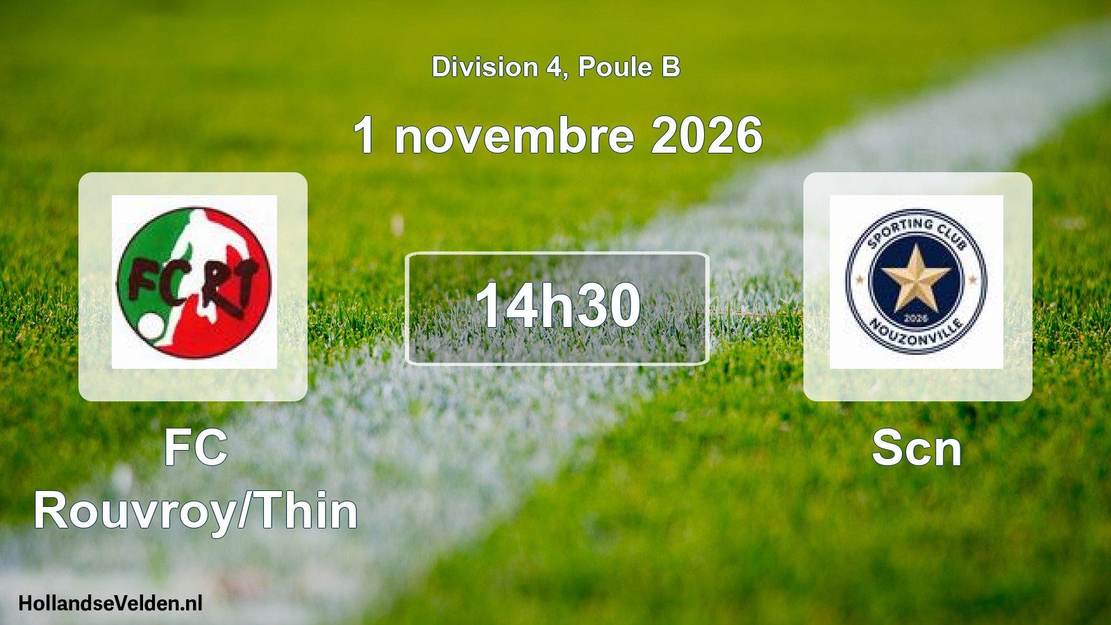 Scheduled Match: FC Rouvroy/Thin - Scn (1 November 2026)