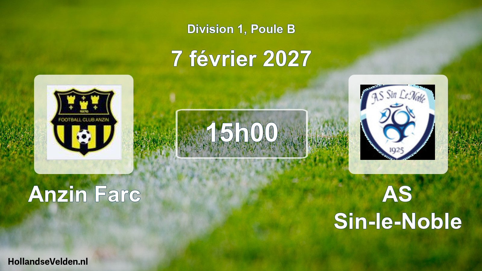 Match programmé: Anzin Farc - AS Sin-le-Noble (7 février 2027)