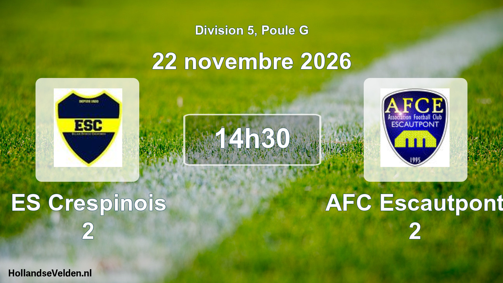 Scheduled Match: ES Crespinois 2 - AFC Escautpont 2 (22 November 2026)