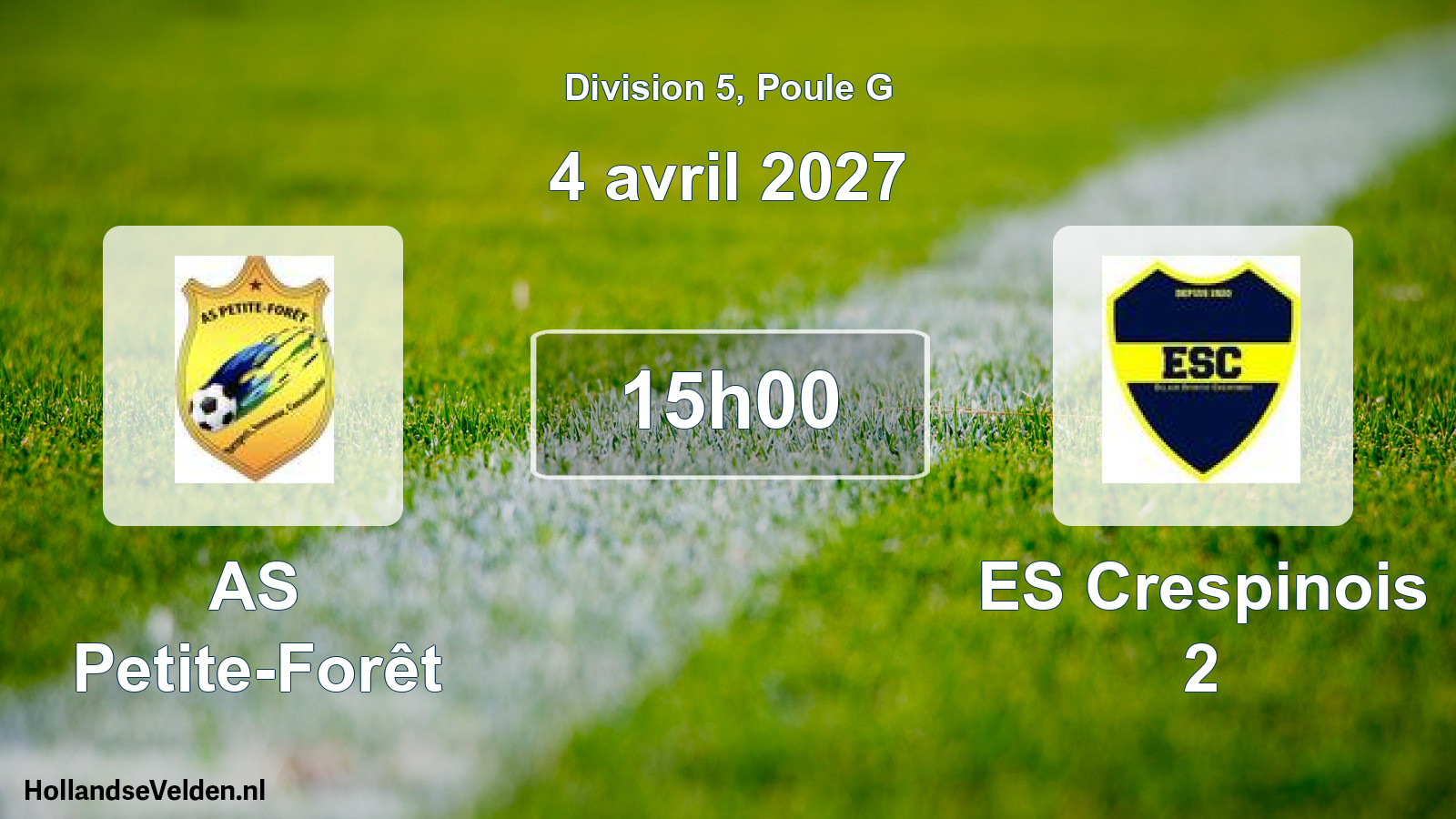 Scheduled Match: AS Petite-Forêt - ES Crespinois 2 (4 April 2027)