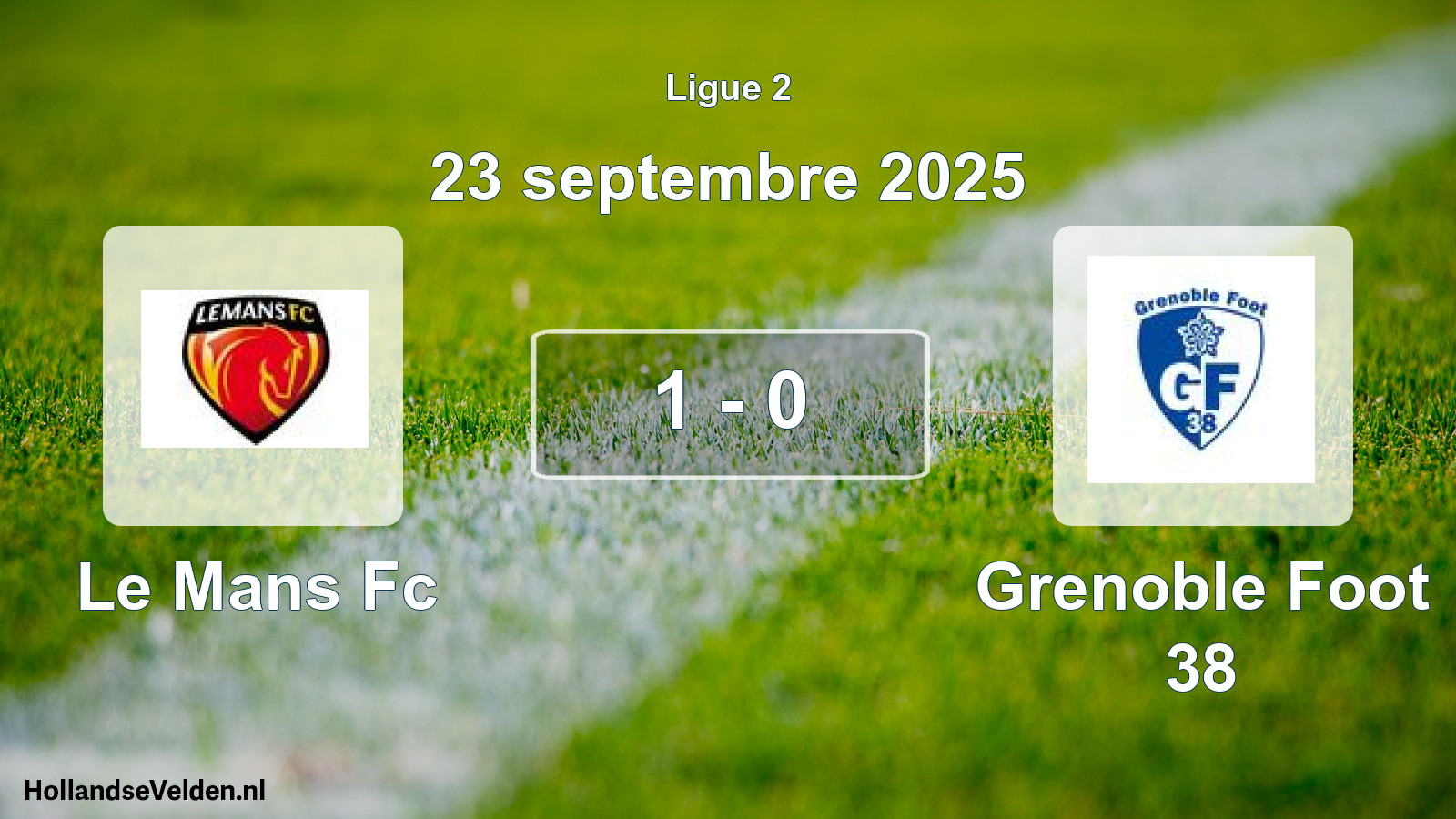 Gespeelde wedstrijd: Le Mans Fc - Grenoble Foot 38 1 - 0 (23 septembre 2025)