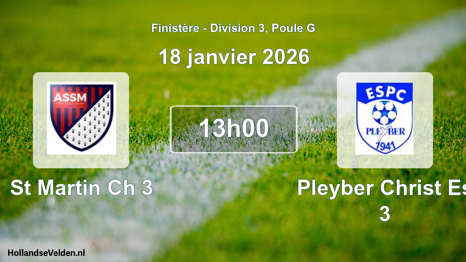 Geplande wedstrijd: St Martin Ch 3 - Pleyber Christ Es 3 (18 januari 2026)