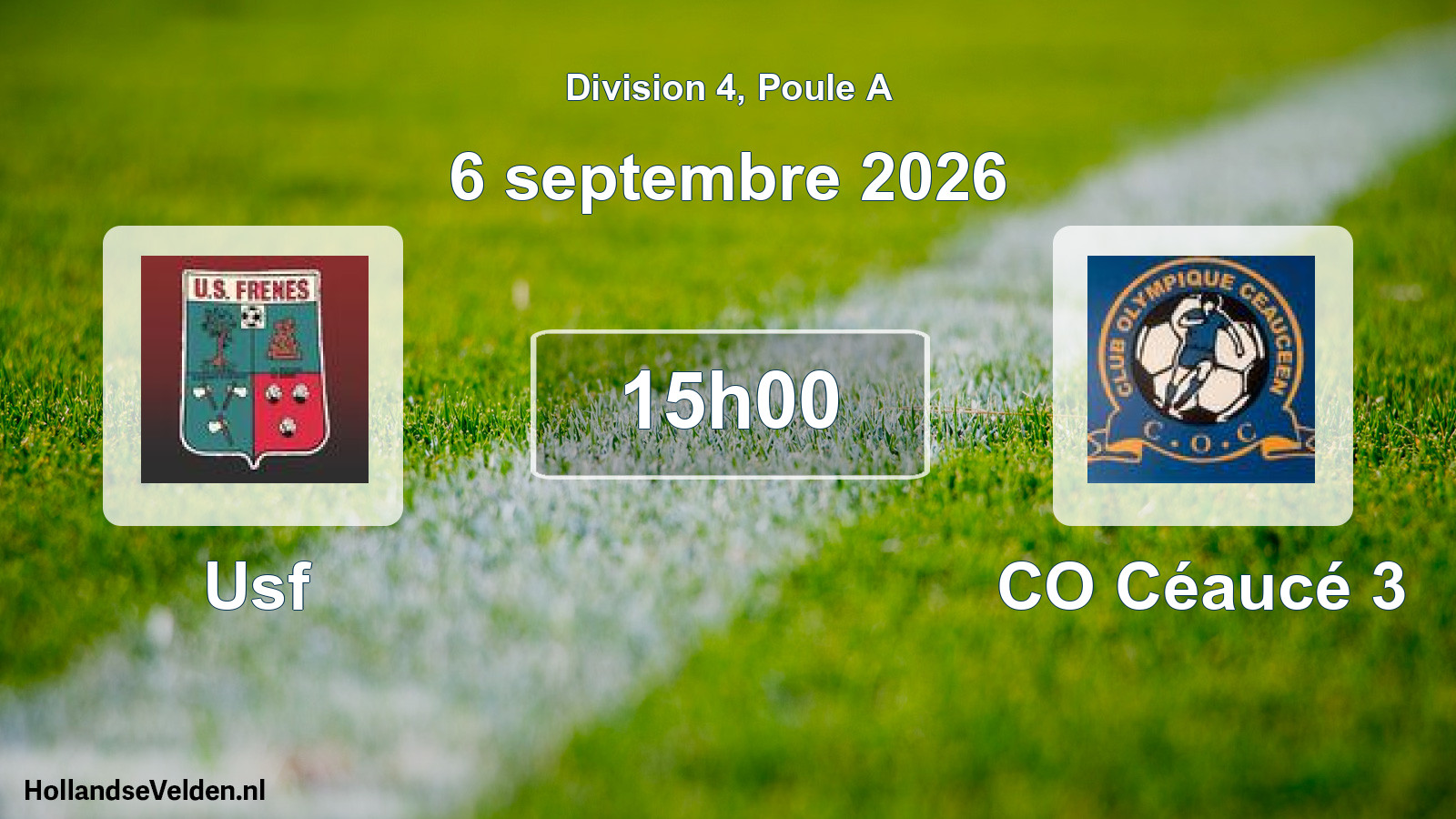 Match programmé: Usf - CO Céaucé 3 (6 septembre 2026)