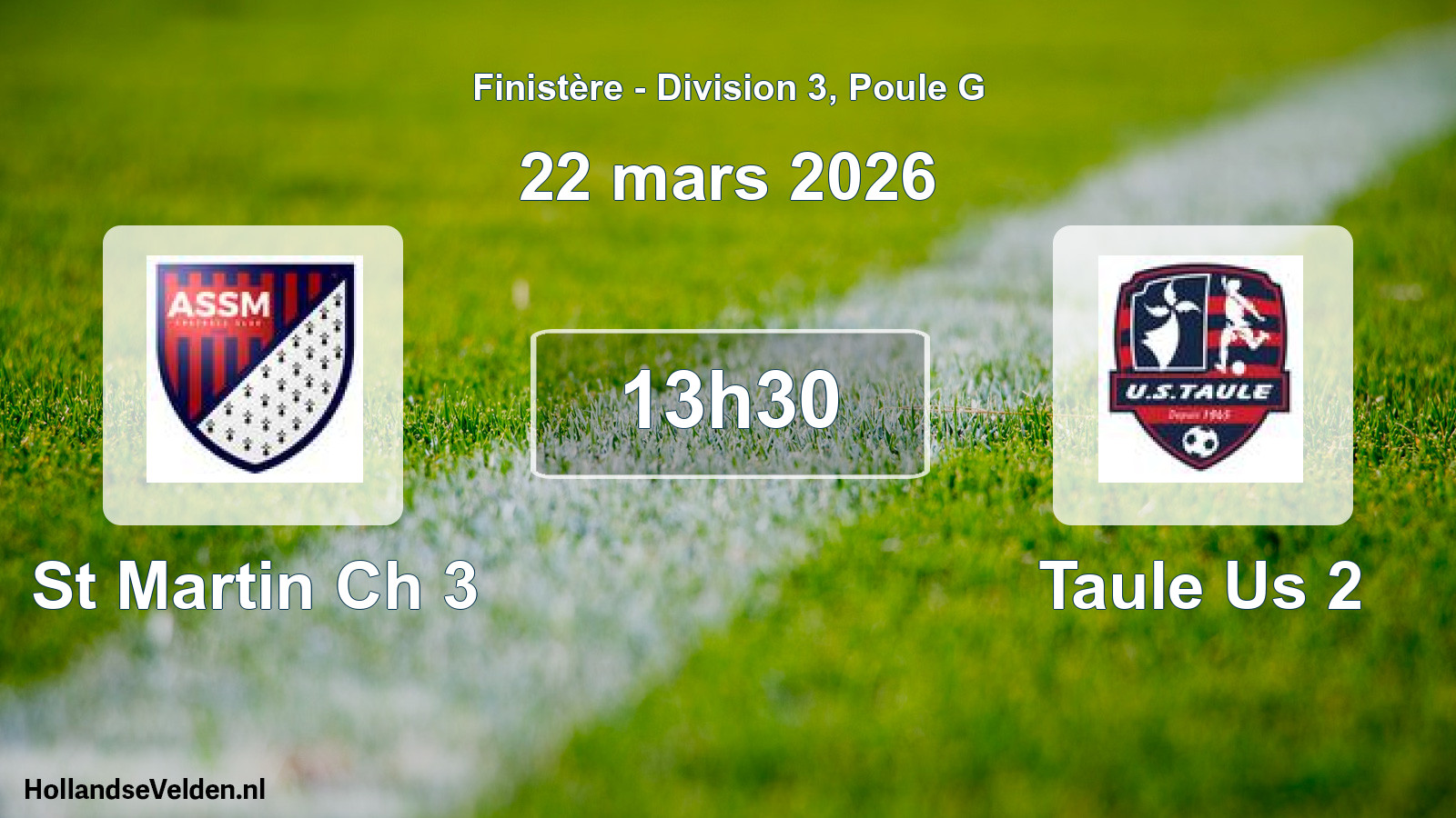 Geplande wedstrijd: St Martin Ch 3 - Taule Us 2 (22 mars 2026)