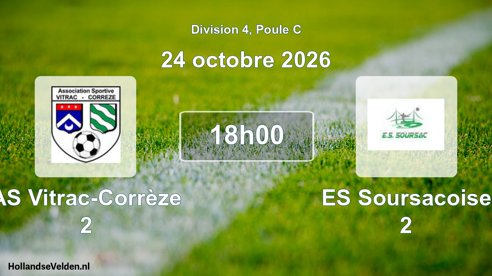 Geplande wedstrijd: AS Vitrac-Corrèze 2 - ES Soursacoise 2 (24 oktober 2026)