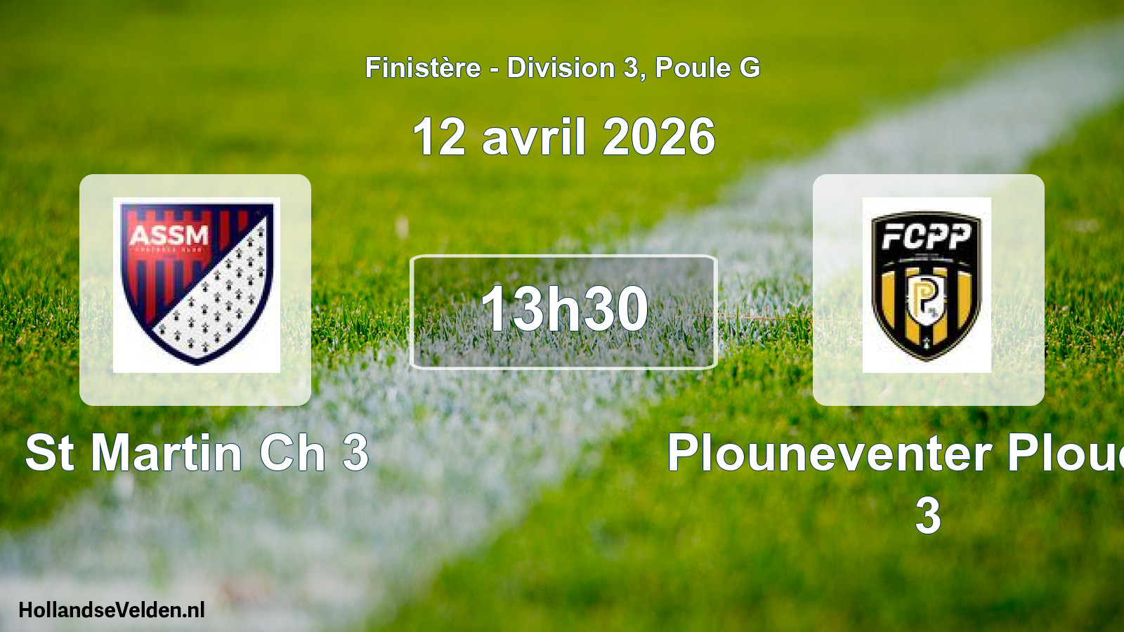 Geplande wedstrijd: St Martin Ch 3 - Plouneventer Ploued. 3 (12 avril 2026)