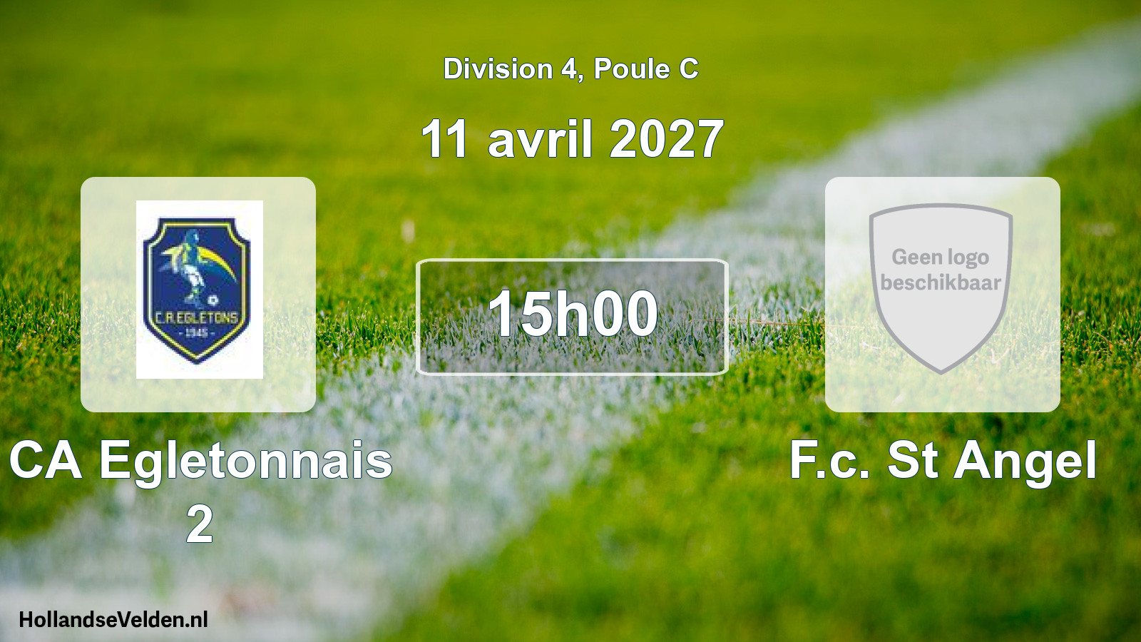 Match programmé: CA Egletonnais 2 - F.c. St Angel (11 avril 2027)