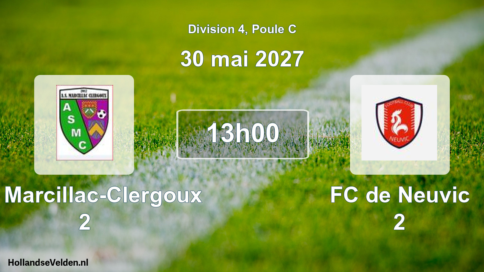Match programmé: AS Marcillac-Clergoux 2 - FC de Neuvic 2 (30 mai 2027)