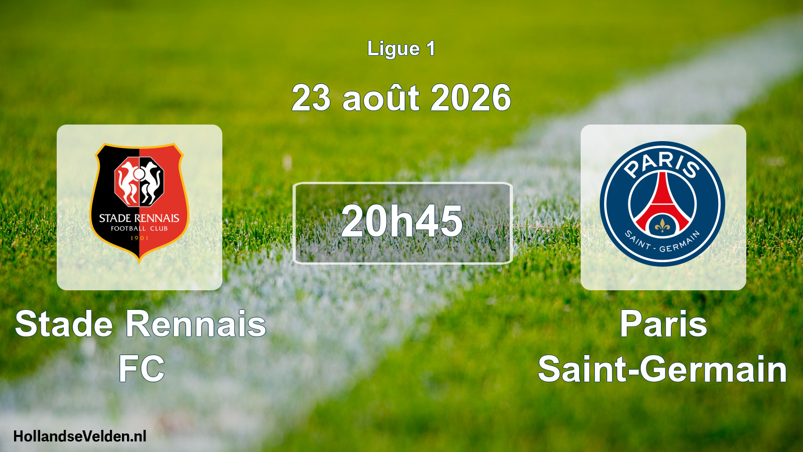 Match programmé: Stade Rennais FC - Paris Saint-Germain (23 août 2026)