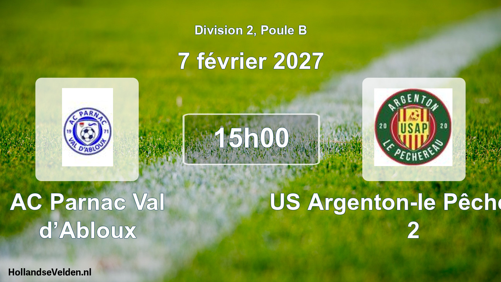 Match programmé: AC Parnac Val d’Abloux - US Argenton-le Pêchereau 2 (7 février 2027)