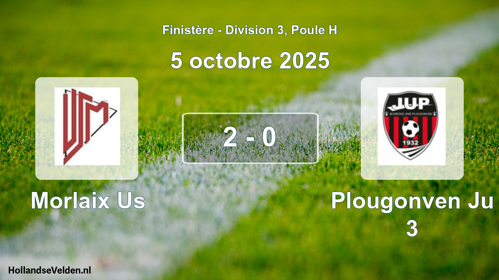 Gespeelde wedstrijd: Morlaix Us - Plougonven Ju 3 2 - 0 (5 octobre 2025)